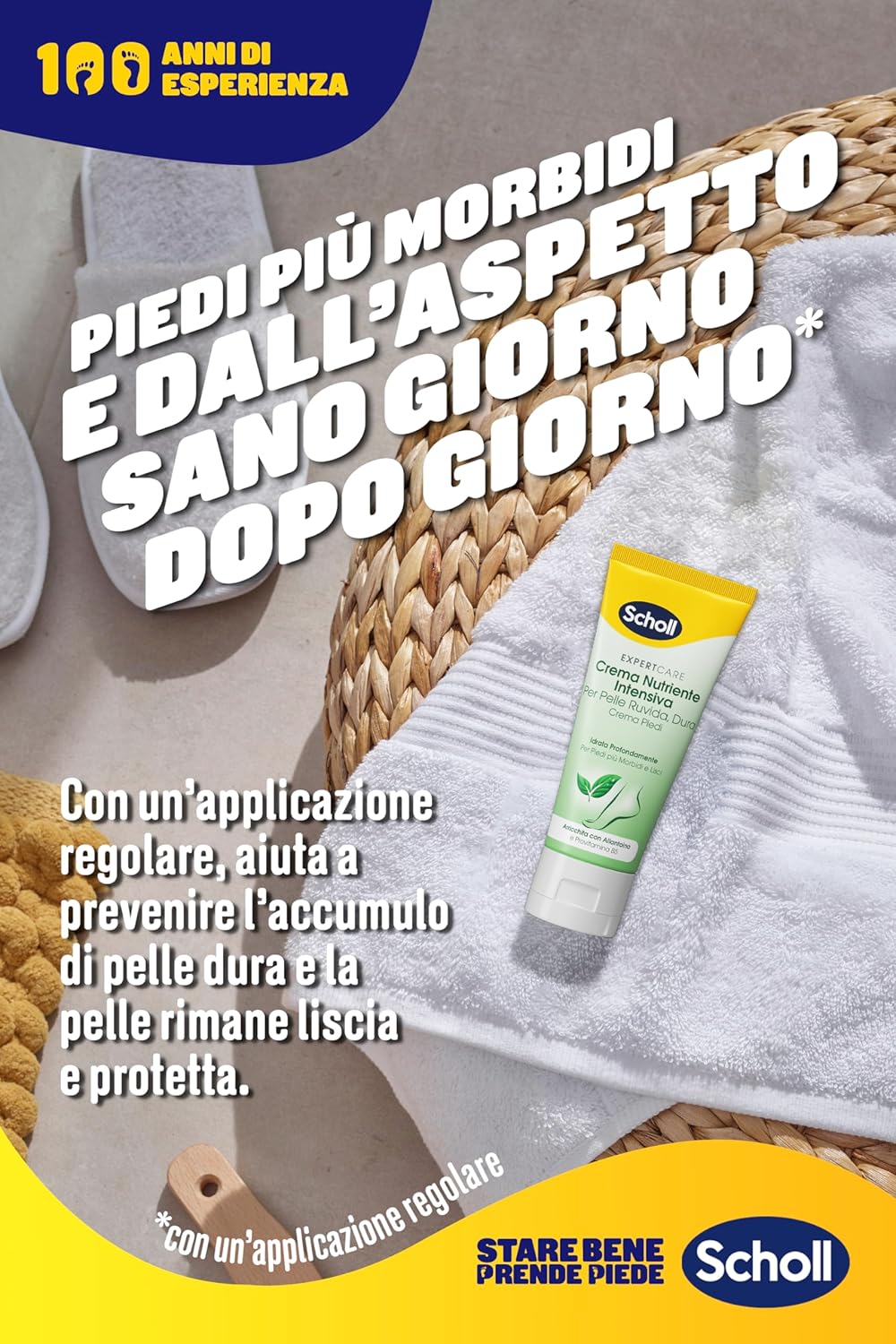 Scholl ExpertCare Crema Piedi Nutriente Intensiva 75ml Allantoina e Provitamina B5 – Trattamento Rigenerante per Pelle Ruvida e Dura