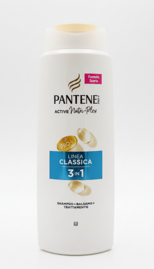 Pantene Pro-V Shampoo 3in1 Linea Classica 625ml – Shampoo + Balsamo + Trattamento Nutri-Plex