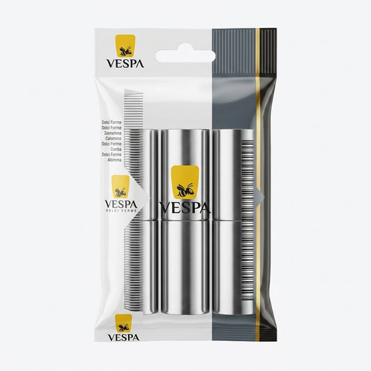 VESPA Dolci Forme Set 6 forme Cartuccia 4,7x2,5 cm in banda stagnata, ideali per preparare cartucce napoletane, Made in Italy, Art. 40108.