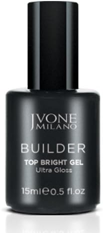 Jvone Milano Top Bright Finishing Gel Builder Pro 15ml – Gel Sigillante Finale con Dispersione ad Alta Viscosità per Ricostruzione Gel e Acrilico
