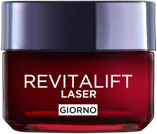 L'Oréal Paris Revitalift Laser Crema Giorno Tripla Azione 50 ml | Antirughe, Rassodante e Illuminante – Pro-Retinolo, Acido Ialuronico, Vitamina Cg e Argireline