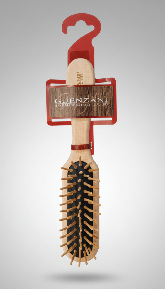 Guenzani Superior Spazzola in Legno Rettangolare Art. 423 | Professionale con Pallini Massaggianti | Districante Delicata | Made in Italy