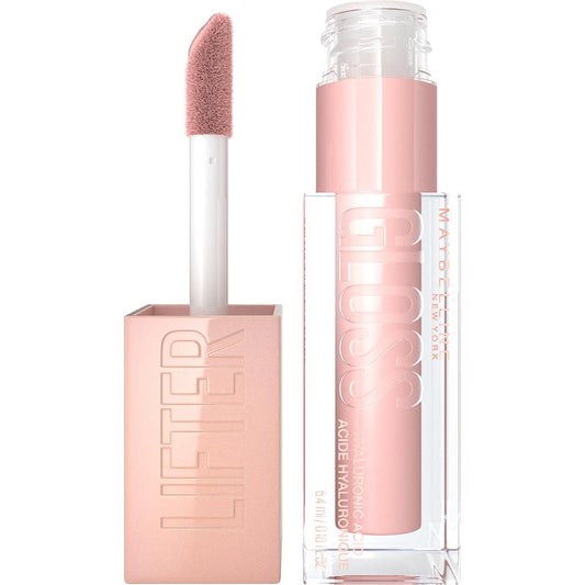 Maybelline New York Lifter Gloss Lucidalabbra Rimpolpante e Idratante all'Acido Ialuronico – Lip Gloss Volumizzante Effetto Specchio con Maxi Applicatore XL