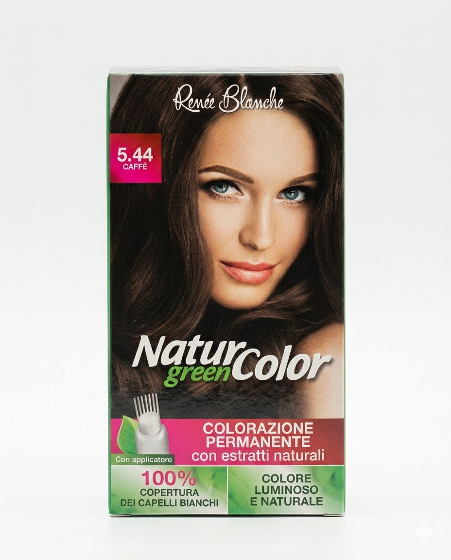 Renee Blanche Natur Green Color Tinta Capelli Permanente Copertura 100% Capelli Bianchi con Bambù e Moringa