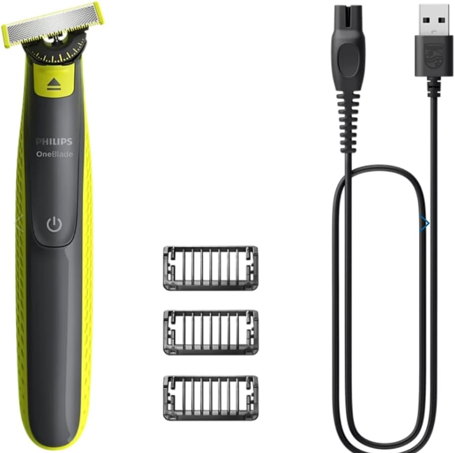 Philips OneBlade 360 Rasoio Elettrico 3 in 1 | Lama 360 | 3 Pettini 1-3-5 mm | Wet & Dry Impermeabile | 45 Minuti di Autonomia | Rade, Regola e Rifinisce