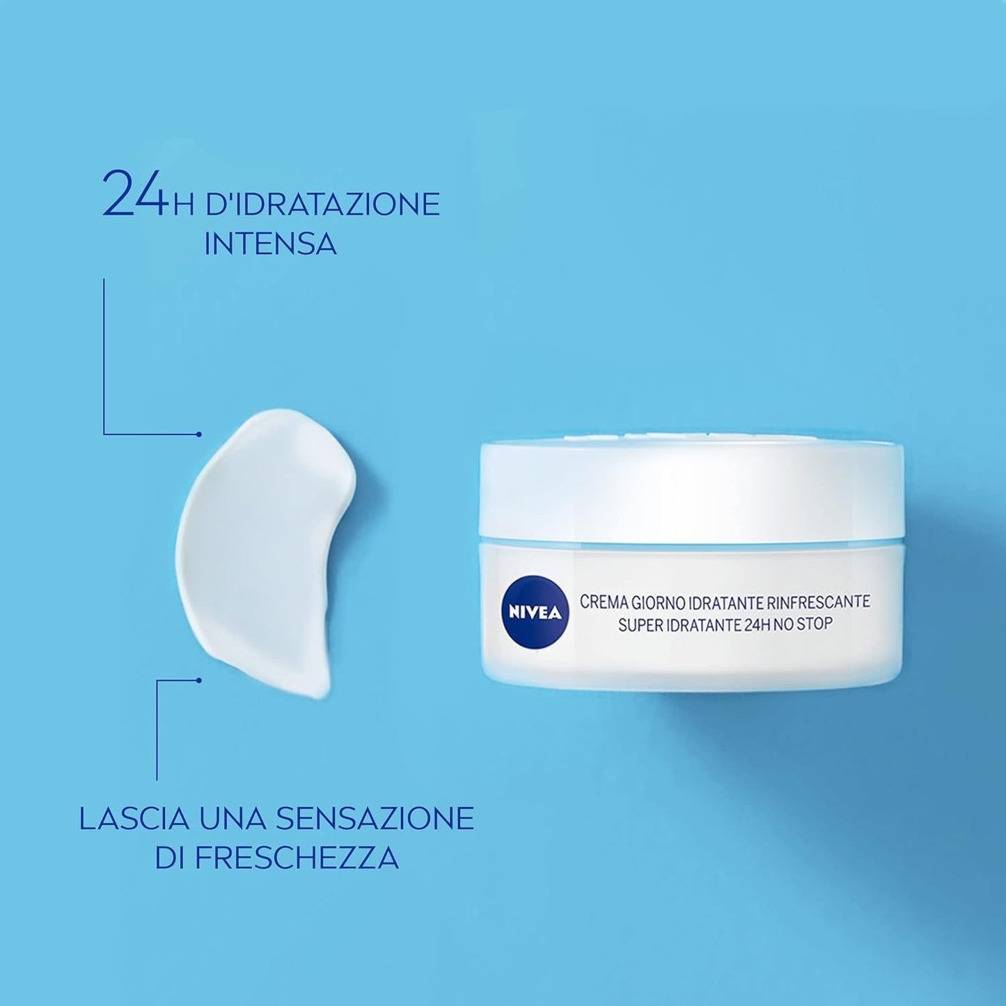 NIVEA Crema Giorno Idratante Rinfrescante 50 ml – Idratante Giorno in Crema Viso con Vitamina E e SPF 15 – Soluzione Rigenerante 24h No-Greasy