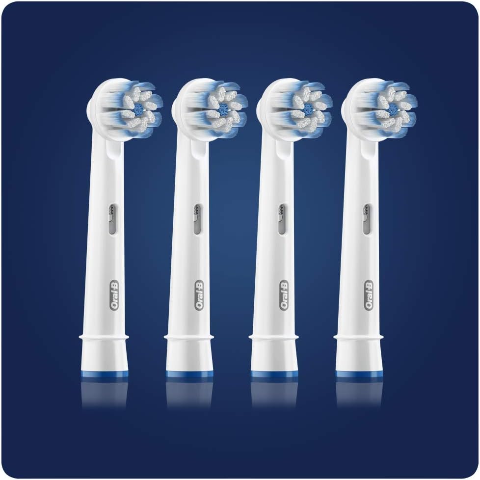 Oral-B Sensitive Clean Testine di Ricambio per Spazzolino Elettrico (Pack x4) – Pulizia Delicata e Protezione Gengive