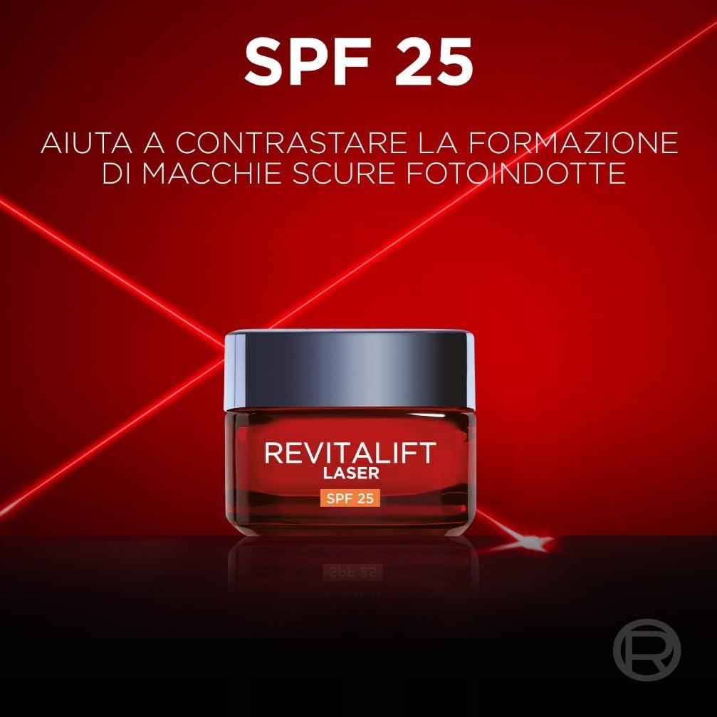 L'Oréal Paris Revitalift Laser Crema Giorno Anti-Età SPF 25 50 ml | Antirughe, Anti-Macchie e Ridensificante – Pro-Retinolo, Acido Ialuronico e Vitamina Cg