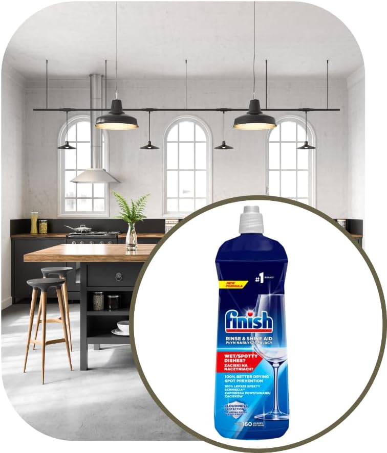 Finish Brillantante Lavastoviglie Liquido Formato Maxi 800ml – Soluzione Asciugatura Rapida & Zero Aloni