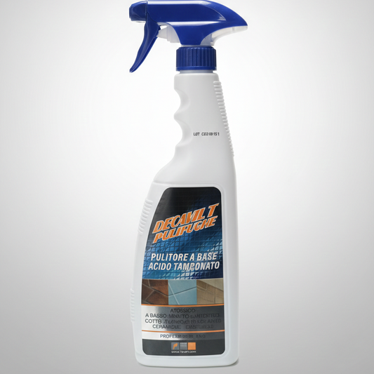 FAREN DECAVIL T Pulifughe Professionale Spray 750ml | Pulitore Acido Tamponato per Fughe Anche Colorate | Rimuove Calcare, Salnitro e Residui di Cemento | Ideale per Cotto, Klinker e Ceramica
