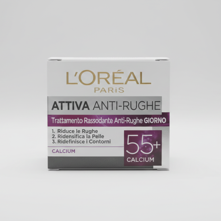 L'Oréal Paris Attiva Anti-Rughe 55+ Crema Giorno e Notte 50ml | Trattamento Riparatore Intensivo con Calcio | Tripla Azione: Riduce le Rughe, Rassoda la Pelle, Ridefinisce i Contorni del Viso