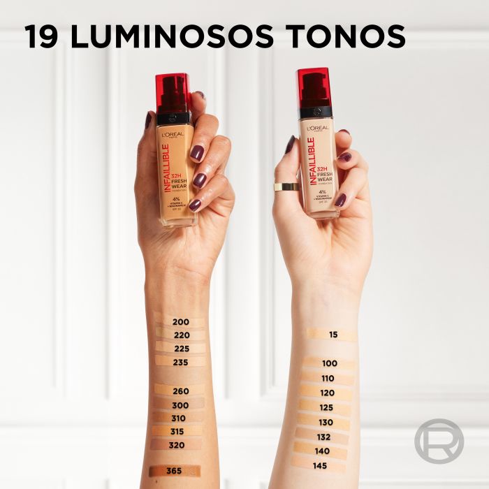 L'Oréal Paris Infaillible 32H Fresh Wear Fondotinta Fluido Idratante con Vitamina C e SPF 25 – La Soluzione Coprente e Ultra-Traspirante a Lunga Tenuta Non-Stop