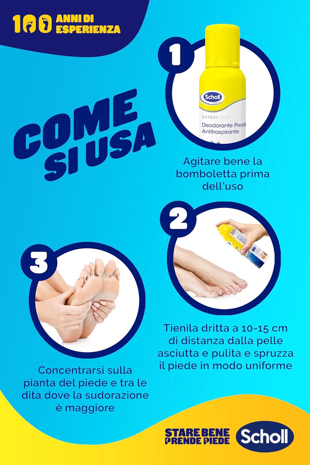 Scholl Pedorex Deodorante Piedi Spray Antitraspirante 150ml Alluminio Cloridrato – Effetto Asciutto Immediato e Protezione Totale 48H