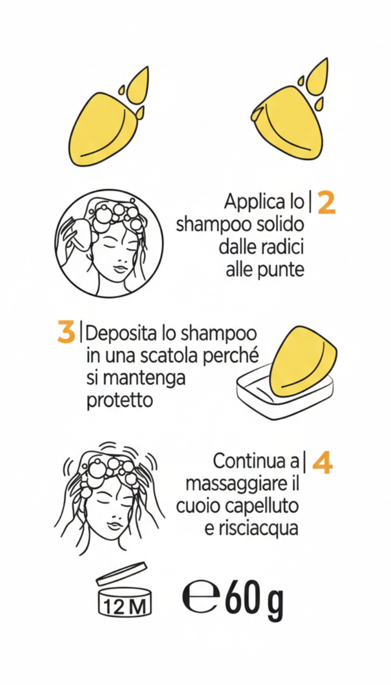 Garnier Ultra Dolce Shampoo Solido Illuminante 60g – Con Camomilla e Olio di Calendula Bio – Zero Plastica