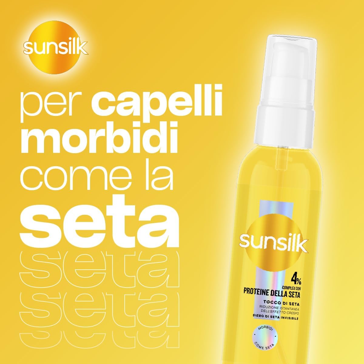 Sunsilk Siero di Seta Invisibile 75ml | Riduzione Istantanea Effetto Crespo | 4% Complex Proteine della Seta