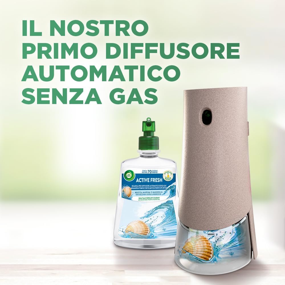 Air Wick Active Fresh: Diffusore Automatico Senza Gas e Ricariche – Fino a 70 Giorni di Freschezza Continua
