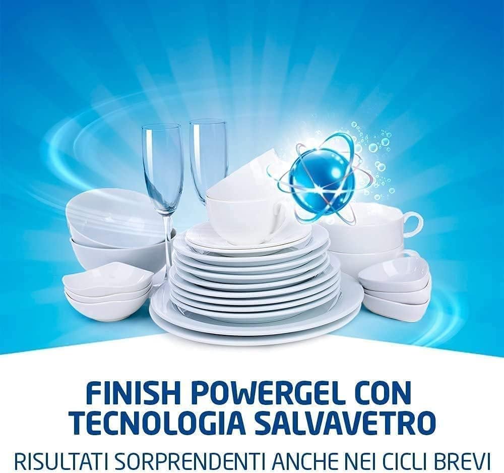 Finish Power Gel Fresh Detersivo Liquido Lavastoviglie All in 1 600ml – Azione Sgrassante Residui 24H