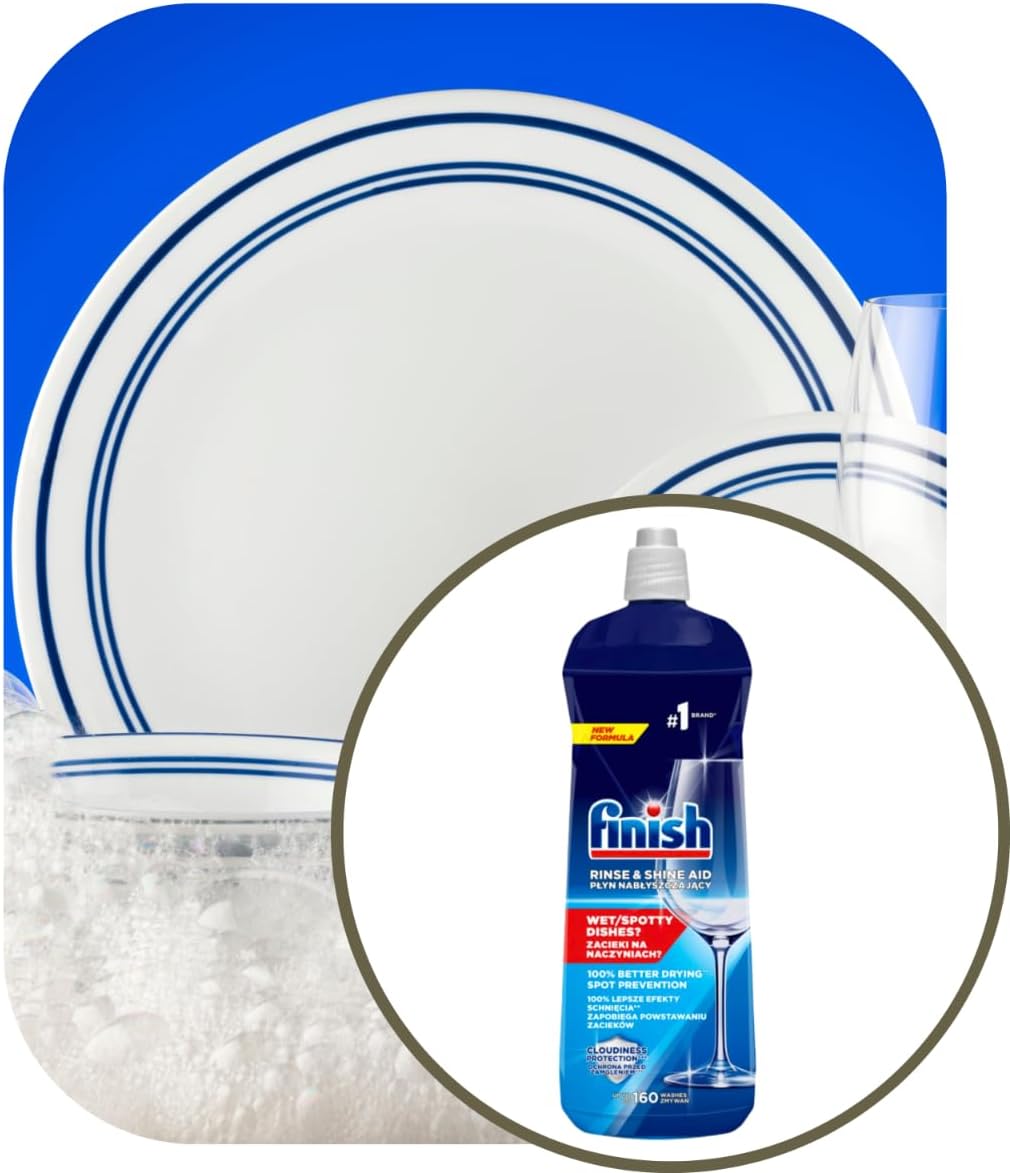 Finish Brillantante Lavastoviglie Liquido Formato Maxi 800ml – Soluzione Asciugatura Rapida & Zero Aloni