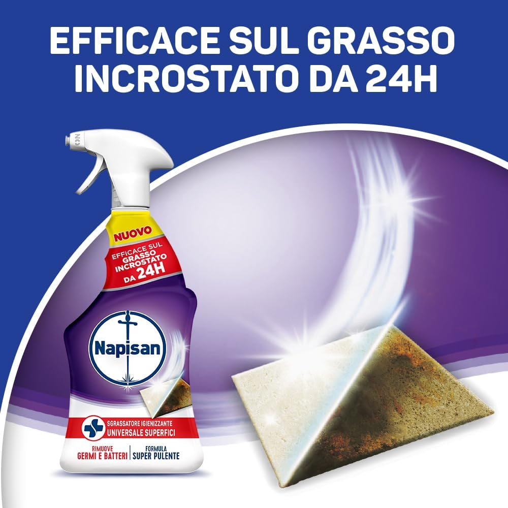 Napisan Sgrassatore Igienizzante Universale 740ml – Massima Potenza Anti-Grasso Bruciato & Igiene Profonda