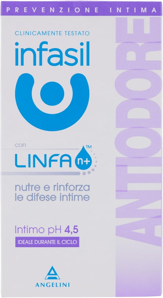 Infasil Intimo Antiodore pH Specialist 200 ml – Con Linfa N+ e pH 4.5 – Nutre e Rinforza le Difese Naturali Durante il Ciclo
