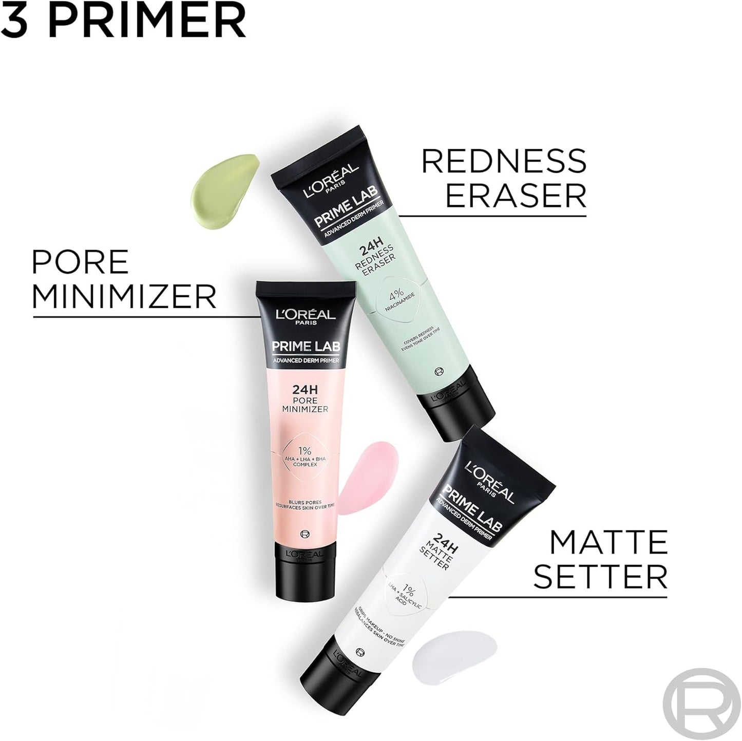 L'Oréal Paris Prime Lab 24H Matte Setter Primer Opacizzante – Trattamento Sebo-Regolatore con 1% LHA + Acido Salicilico – Base Trucco Leggera Anti-Lucidità Lunga Tenuta, 30 ml