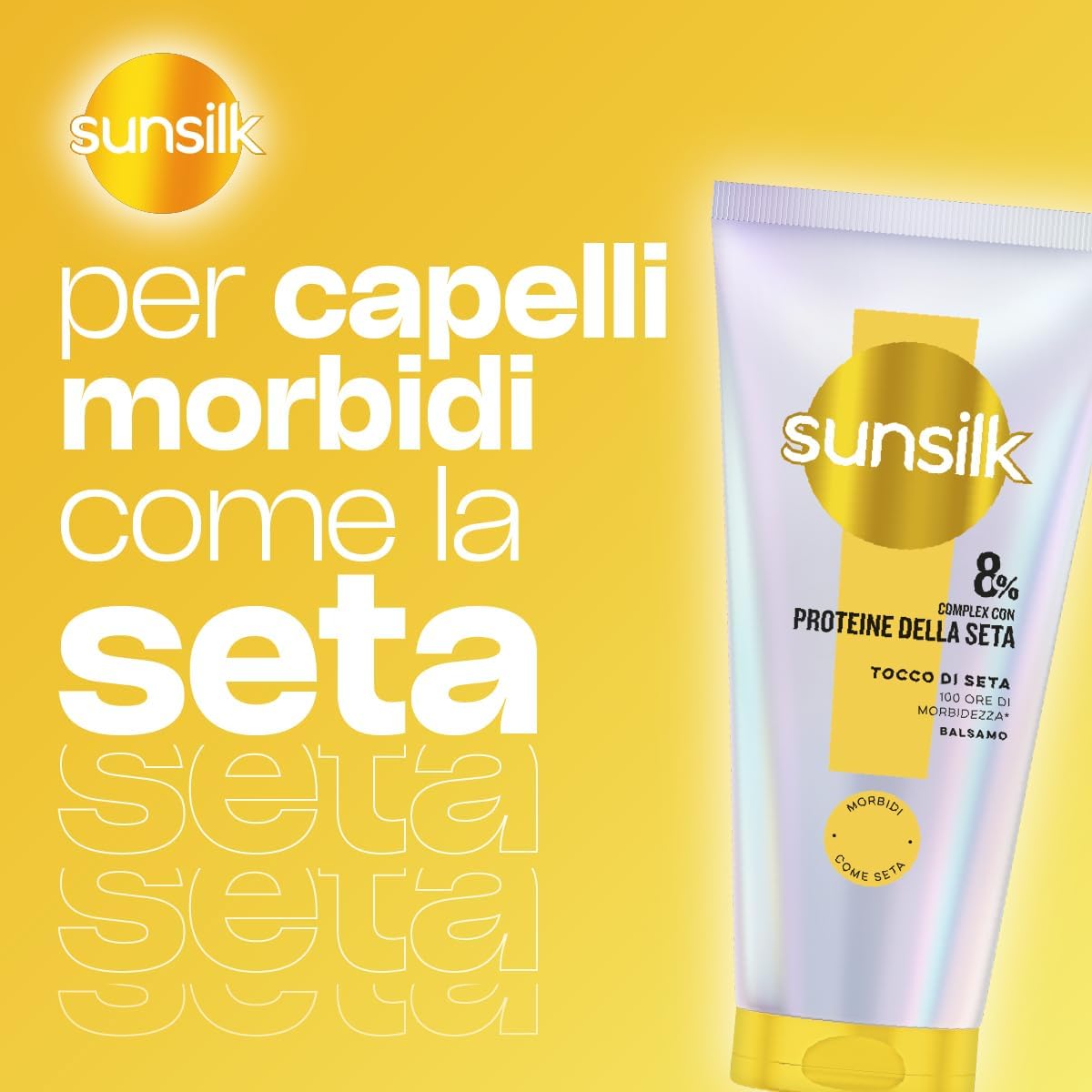 Sunsilk Tocco di Seta Balsamo 180ml – 8% Complex con Proteine della Seta per Capelli Morbidi e Anticrespo