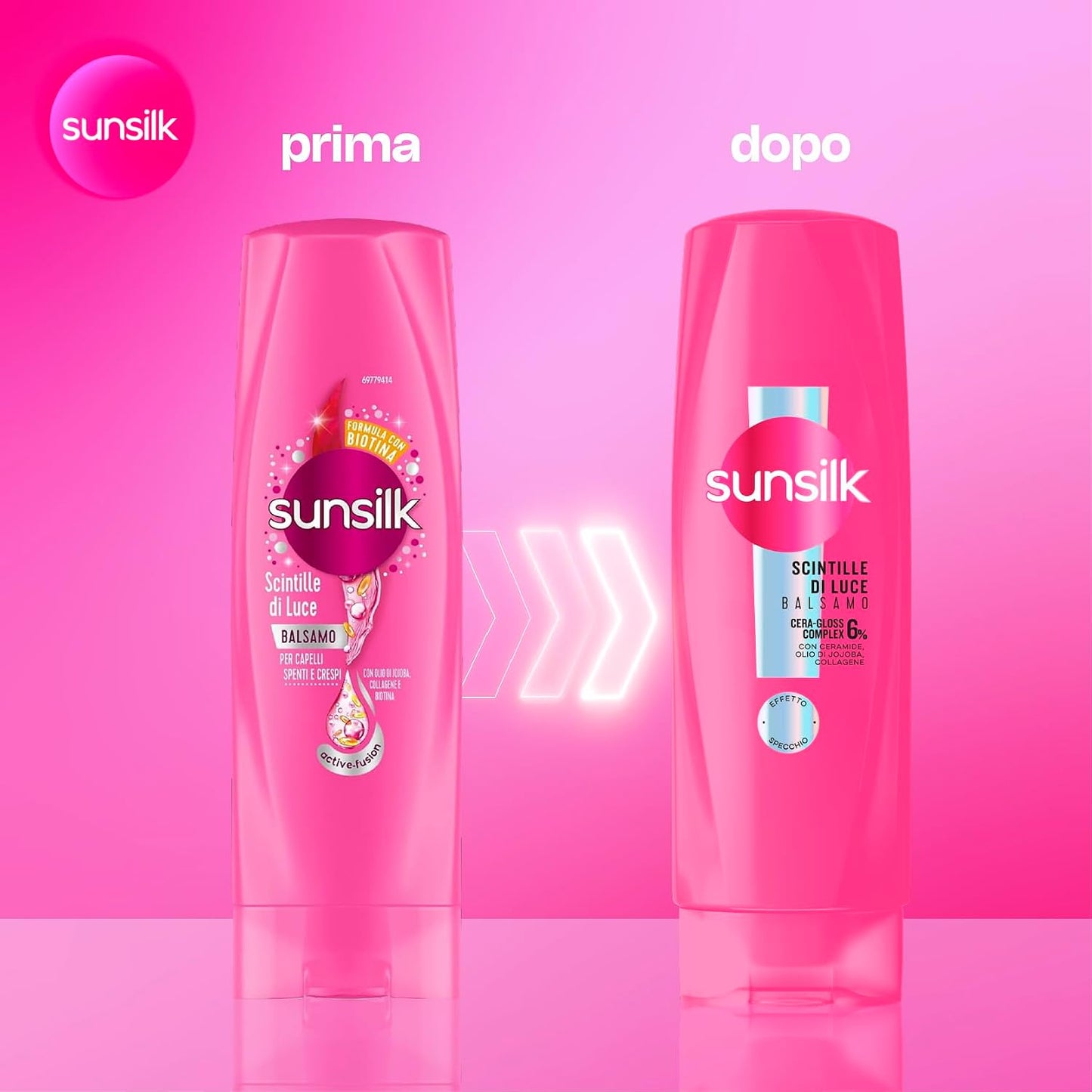 Sunsilk Scintille di Luce Balsamo 200ml – Effetto Specchio con 6% Cera-Gloss Complex, Ceramide, Olio di Jojoba e Collagene