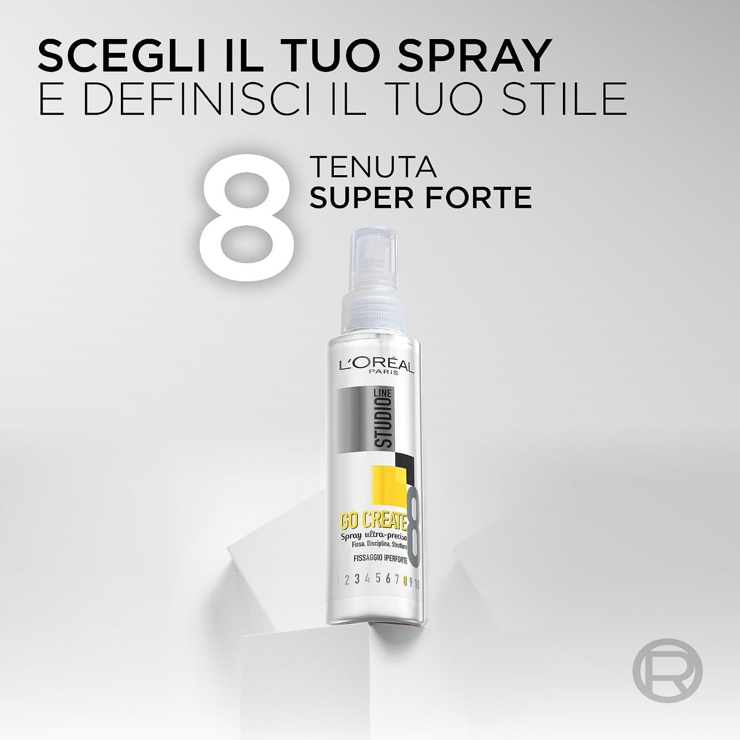 L'Oréal Paris Studio Line Go Create 8 Spray Ultra-Preciso 150 ml | Fissaggio Iperforte 8/10 – Styling Duraturo