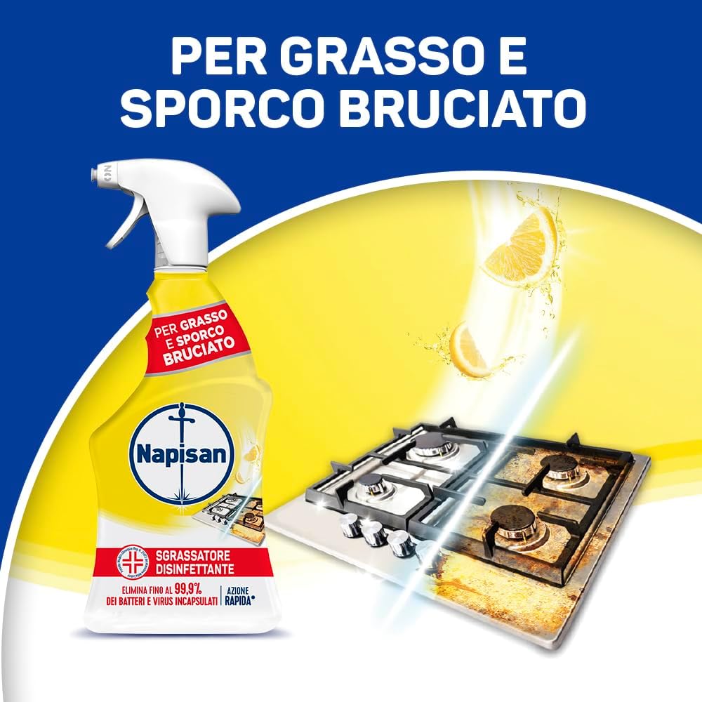 Napisan Disinfettante Sgrassatore Limone 750ml – Presidio Medico Chirurgico Azione 2-in-1
