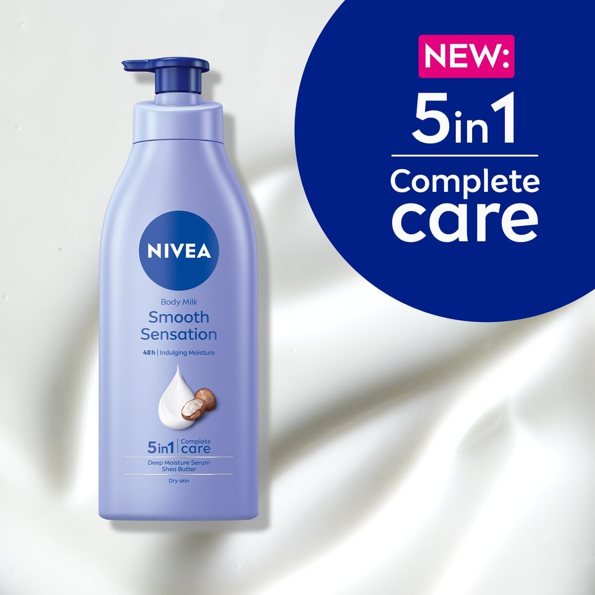 Nivea Crema Corpo Vellutante 5 in 1 Complete Care | 48h Idratazione Intensa con Burro di Karité | Formato Dosatore 500 ml