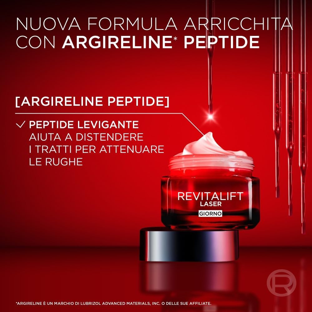 L'Oréal Paris Revitalift Laser Crema Giorno Tripla Azione 50 ml | Antirughe, Rassodante e Illuminante – Pro-Retinolo, Acido Ialuronico, Vitamina Cg e Argireline