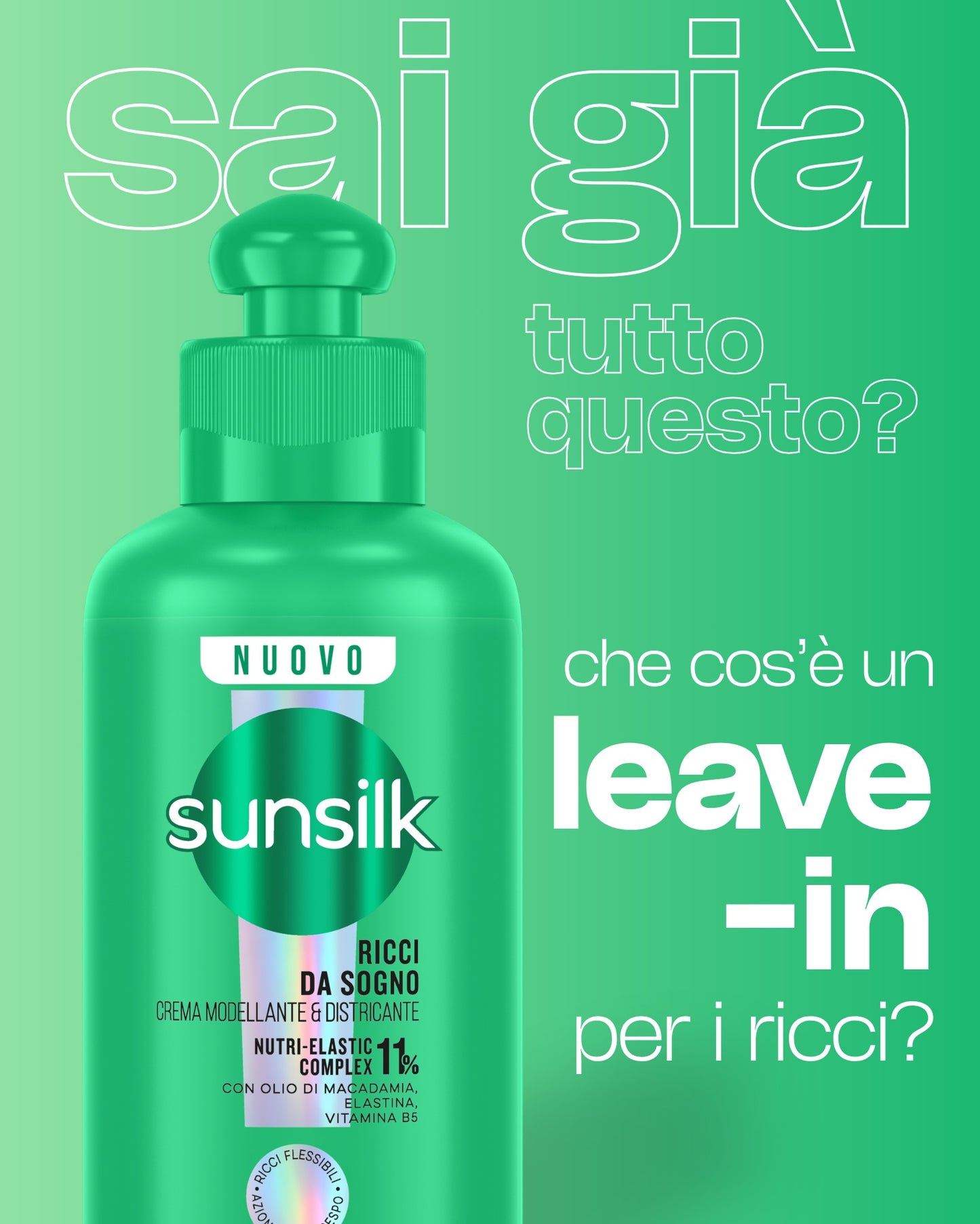 Sunsilk Crema Modellante Ricci da Sogno 200 ml – Definizione 24H ed Effetto Anti-Crespo – Con Nutri-Elastic Complex ed Olio di Macadamia