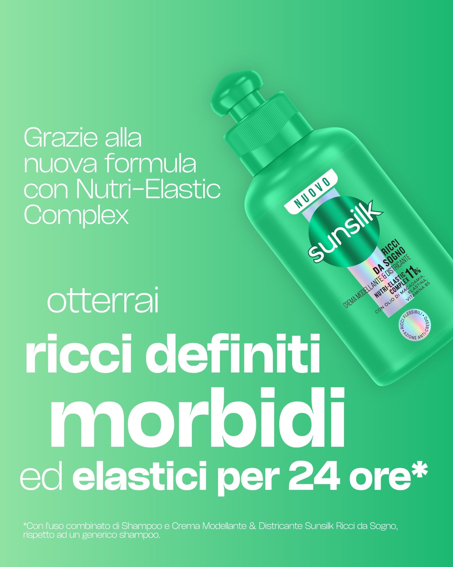 Sunsilk Crema Modellante Ricci da Sogno 200 ml – Definizione 24H ed Effetto Anti-Crespo – Con Nutri-Elastic Complex ed Olio di Macadamia
