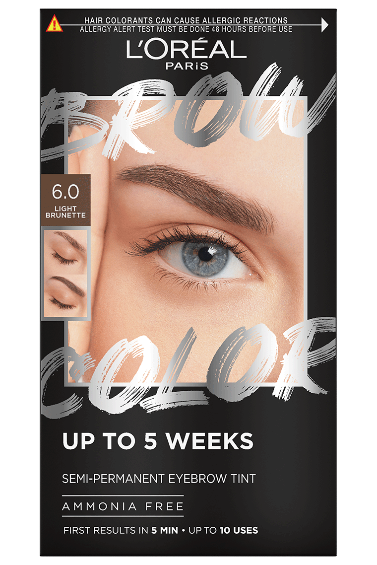 L'Oréal Paris Brow Color Tinta Semipermanente per Sopracciglia Senza Ammoniaca – Risultato Naturale, Copertura Sopracciglia Bianche e Durata Fino a 5 Settimane