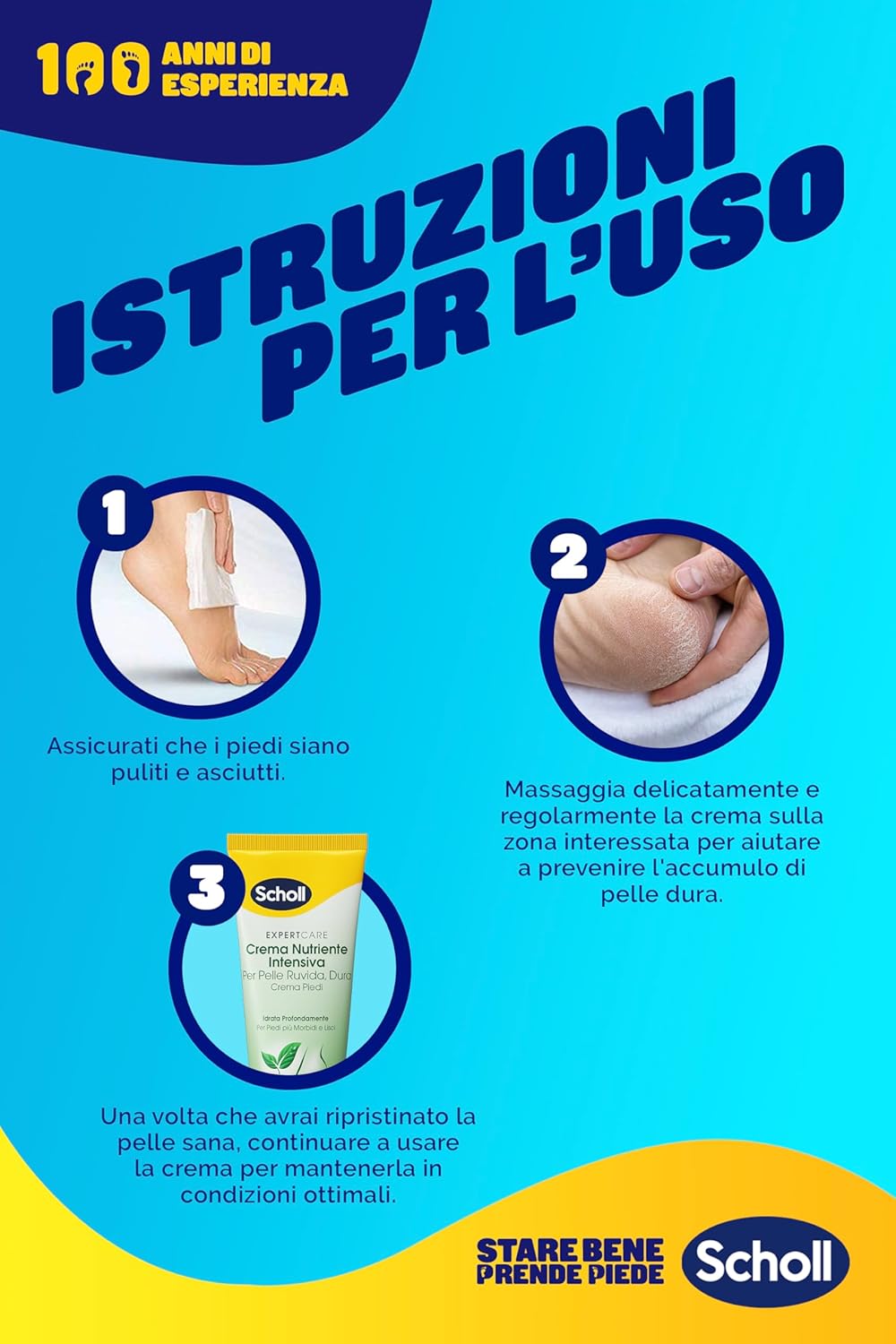 Scholl ExpertCare Crema Piedi Nutriente Intensiva 75ml Allantoina e Provitamina B5 – Trattamento Rigenerante per Pelle Ruvida e Dura