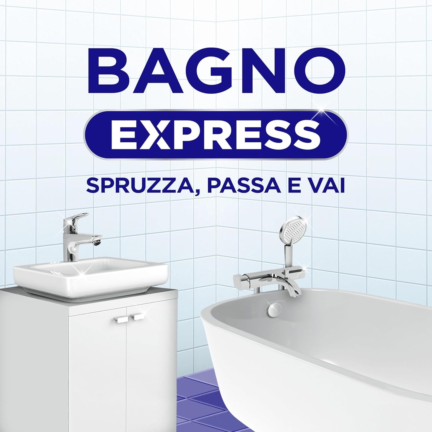 Viakal Bagno Express Spray 470ml | Anticalcare Quotidiano Senza Risciacquo | Formula con 83% Origine Vegetale | Profumo Fiore Bianco di Primavera