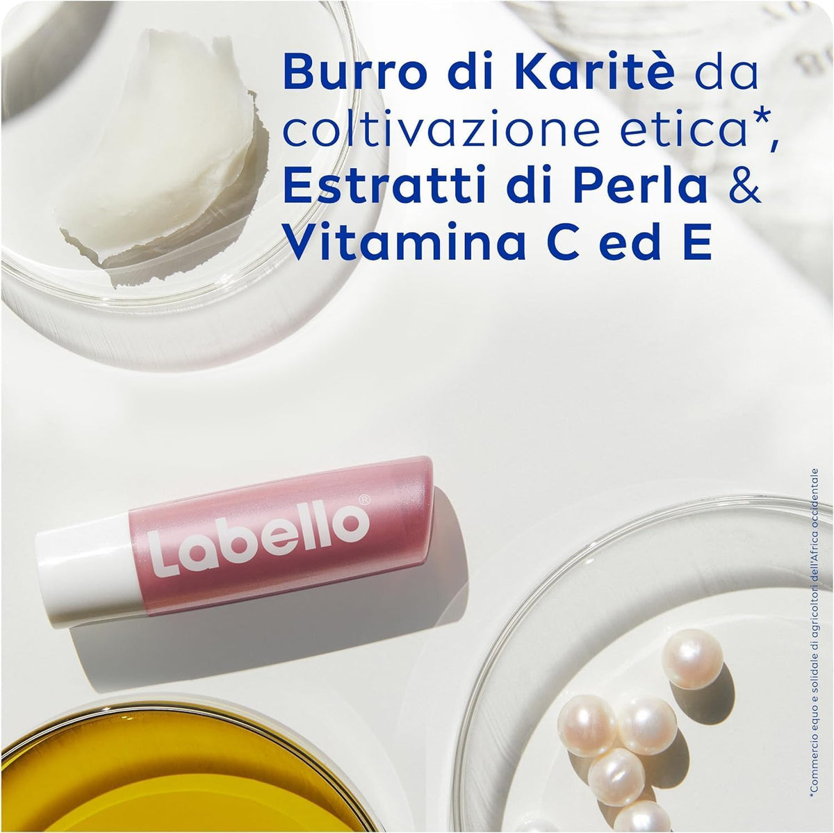 Labello Pearly Shine – Estratto di Perla e Burro di Karité Balsamo Labbra – Effetto Perla e Idratazione 24h