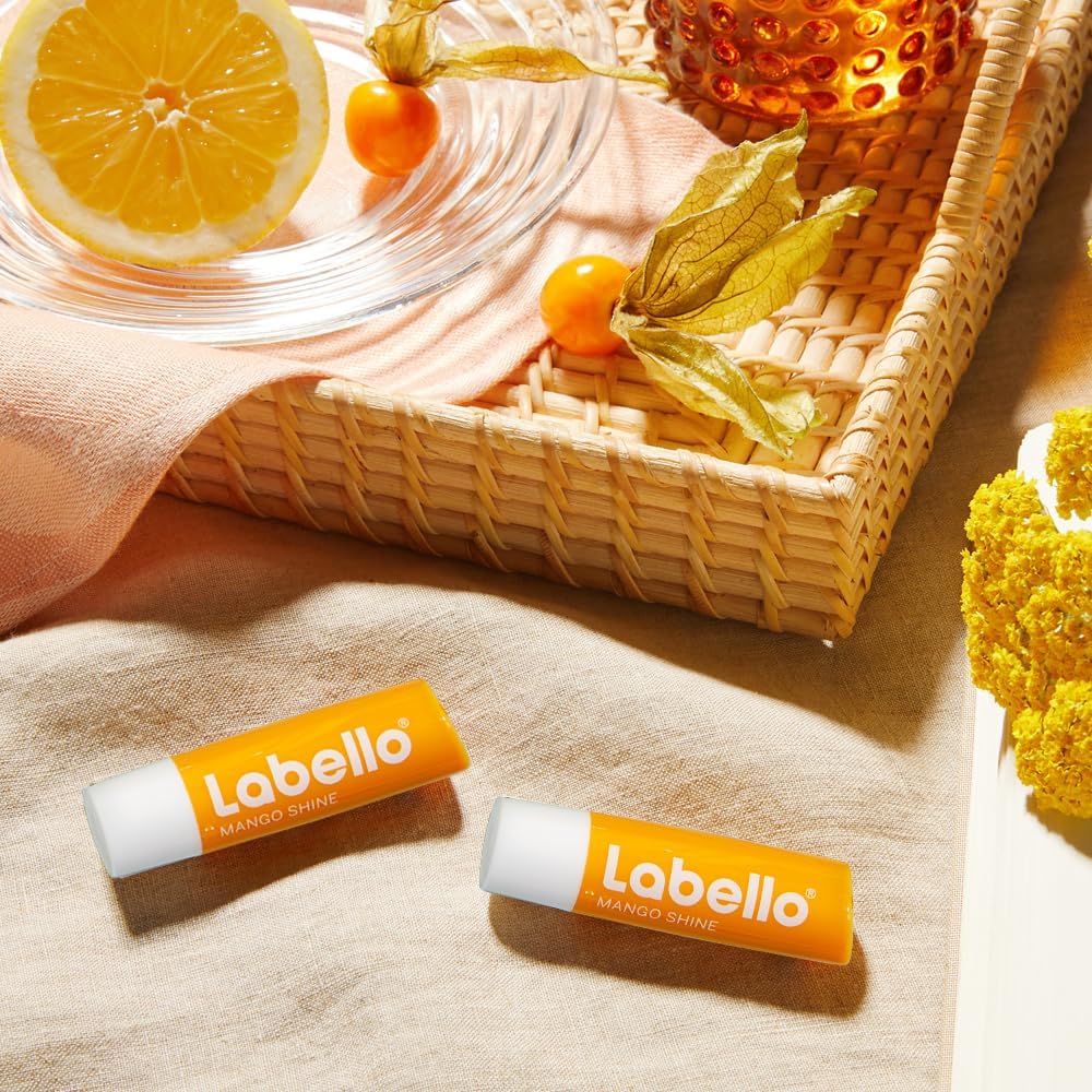 Labello Mango Shine Burrocacao 4.8g Burro di Karité – Balsamo Labbra Vegano Idratazione 24h e Tocco Fruttato
