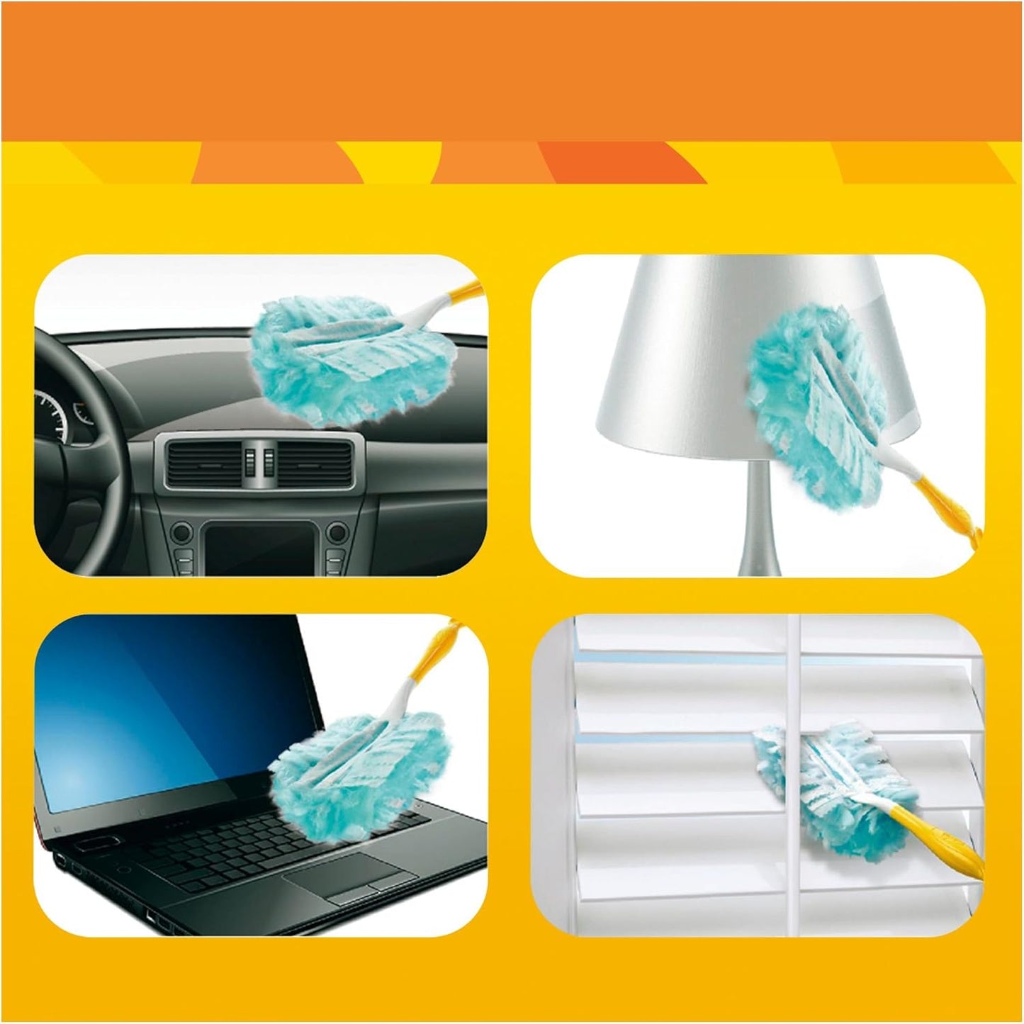 SWIFFER Kit Piumini Catturapolvere 1 Manico + 3 Ricambi Microfibra – Soluzione Magnetica Intrappola Allergeni Antistatica