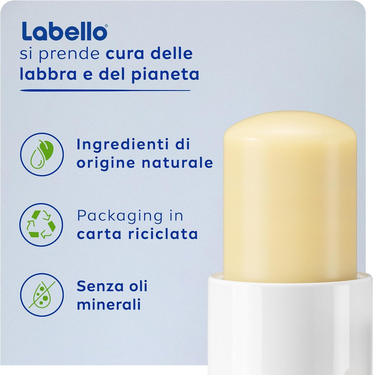 Labello Vanilla Buttercream Balsamo Labbra Burro di Karité – Burrocacao Idratante 24h 99% Ingredienti Naturali e Aroma Vaniglia