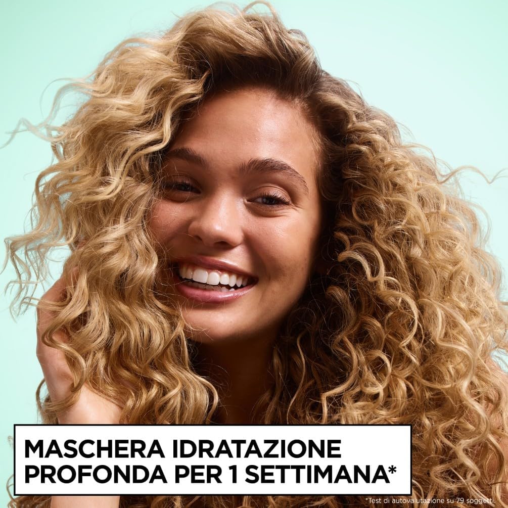Garnier Fructis Metodo Ricci Maschera N°2 – Trattamento 2-in-1 Idratante 370ml – Con Acido Ialuronico e Burro di Karité per Ricci Definiti 4 Giorni