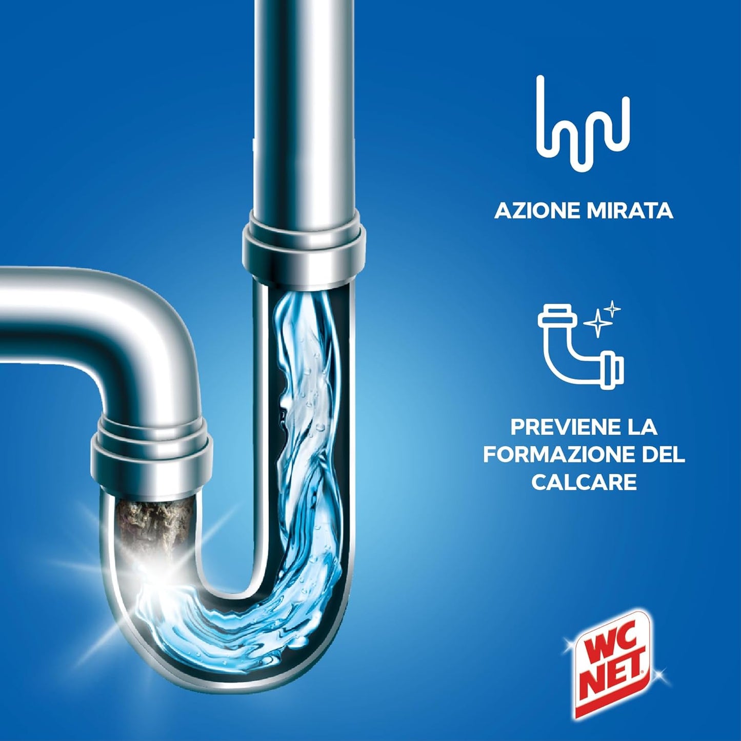 WC Net Professional Sturascarichi Azione Totale 1000ml | Gel Disgorgante 5 in 1 | Scioglie Ingorghi e Protegge Tubature