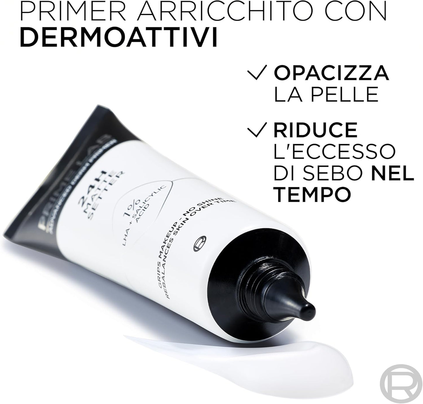 L'Oréal Paris Prime Lab 24H Matte Setter Primer Opacizzante – Trattamento Sebo-Regolatore con 1% LHA + Acido Salicilico – Base Trucco Leggera Anti-Lucidità Lunga Tenuta, 30 ml