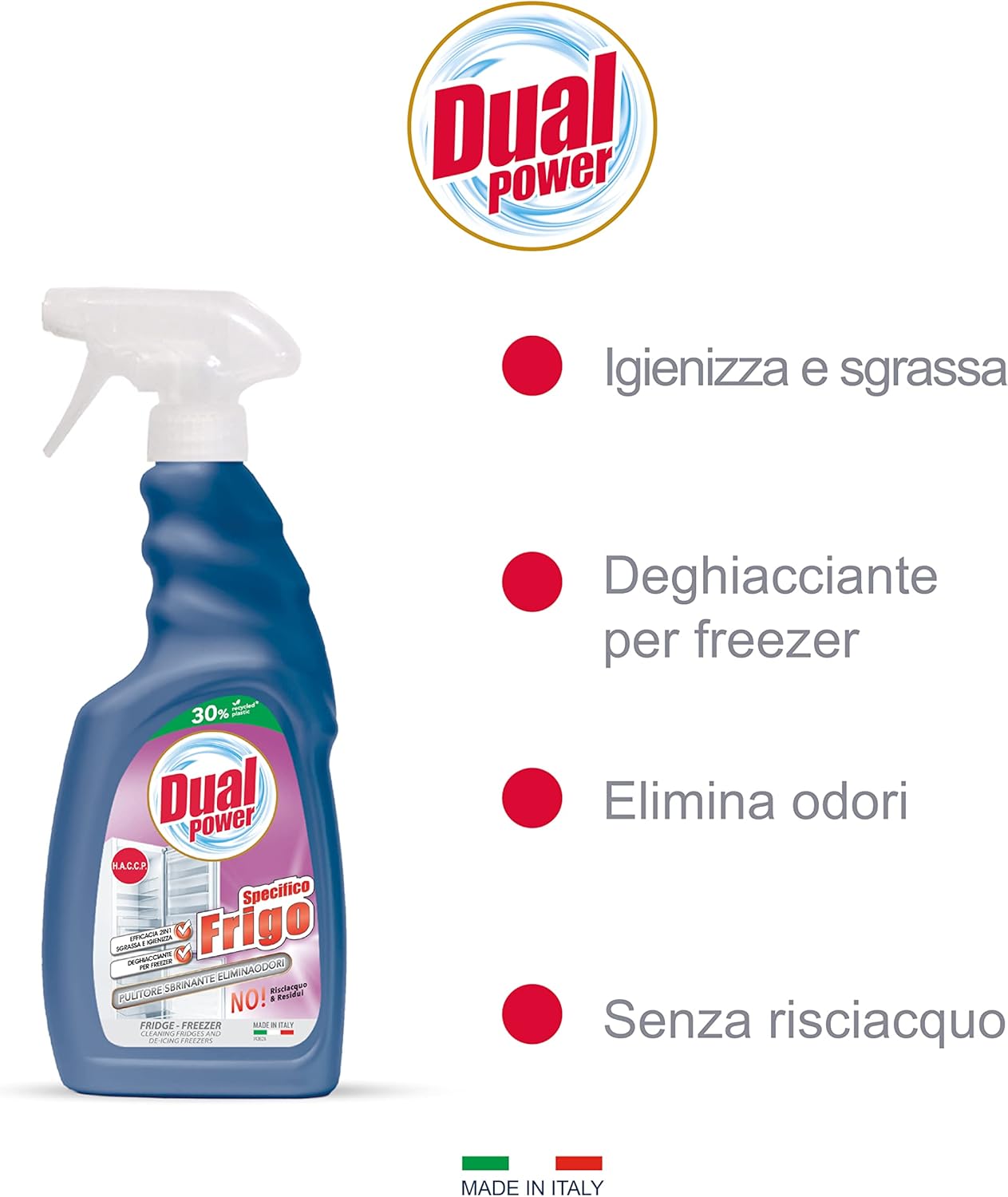 Dual Power Detergente Frigo Sbrinante & Sgrassante Potente – Soluzione Igienizzante Neutralizza Odori