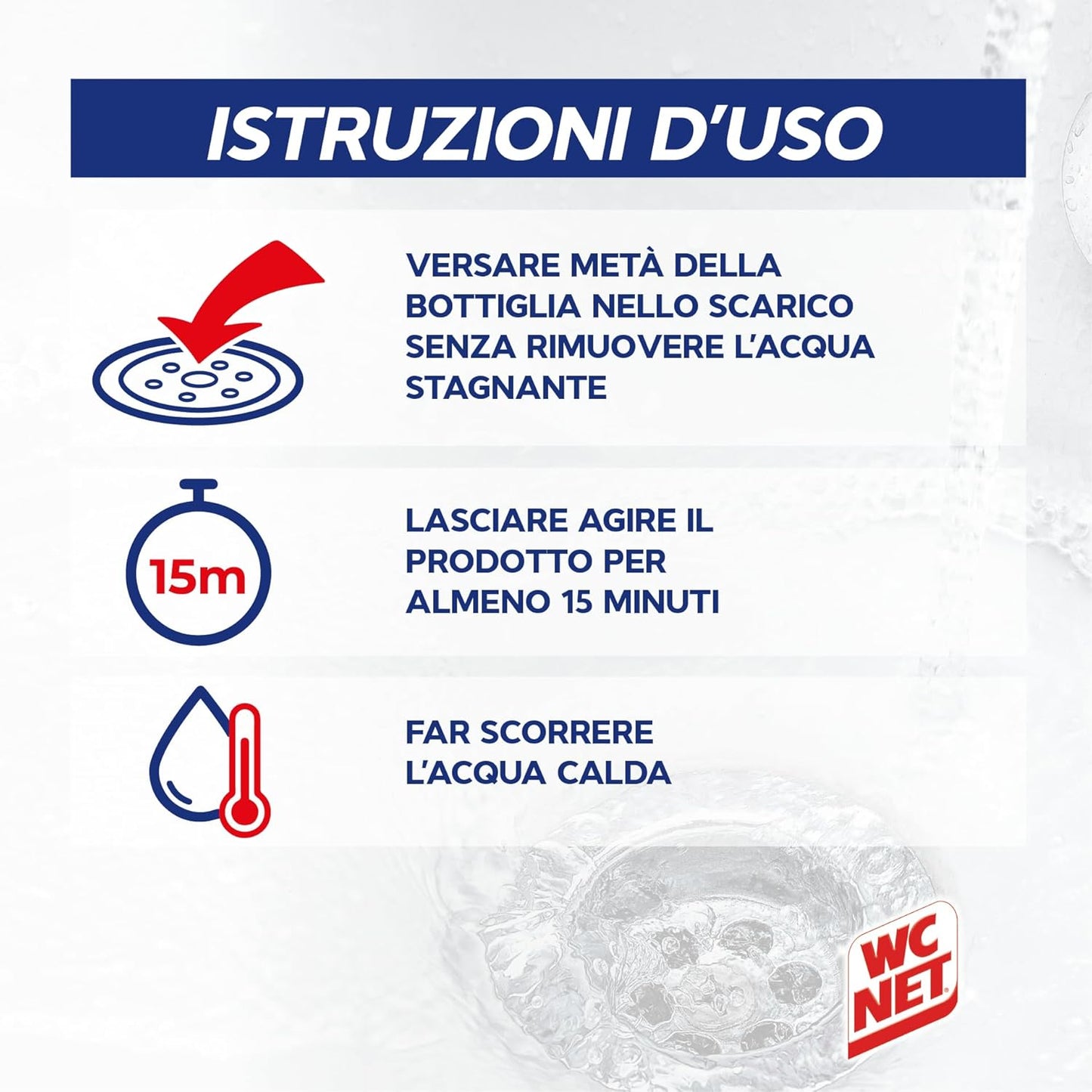 WC Net Professional Sturascarichi Azione Totale 1000ml | Gel Disgorgante 5 in 1 | Scioglie Ingorghi e Protegge Tubature