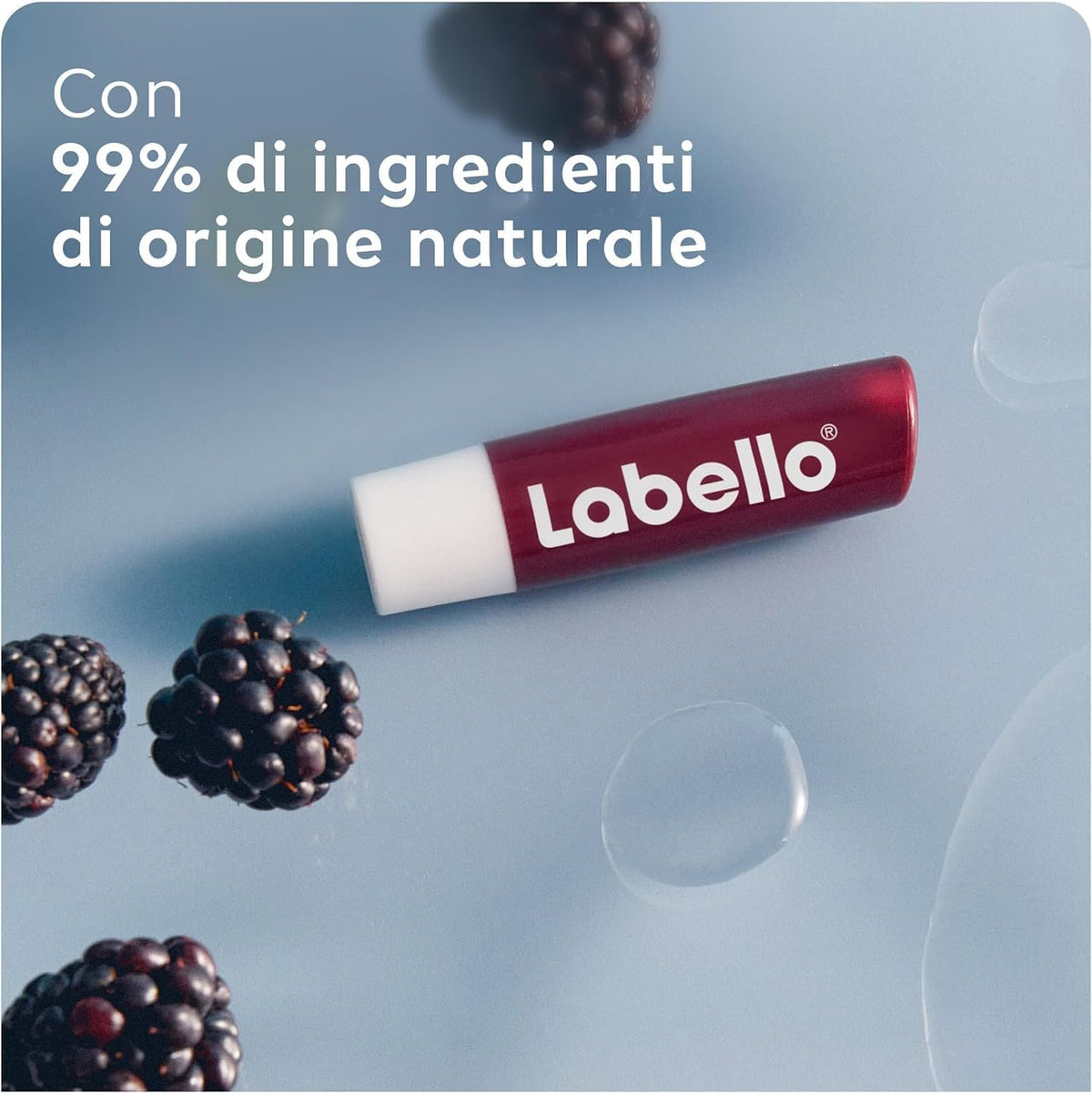 Labello Blackberry Shine Balsamo Labbra Mora Burro di Karité – Burrocacao Vegano Idratazione 24h e Tocco di Colore Luminoso