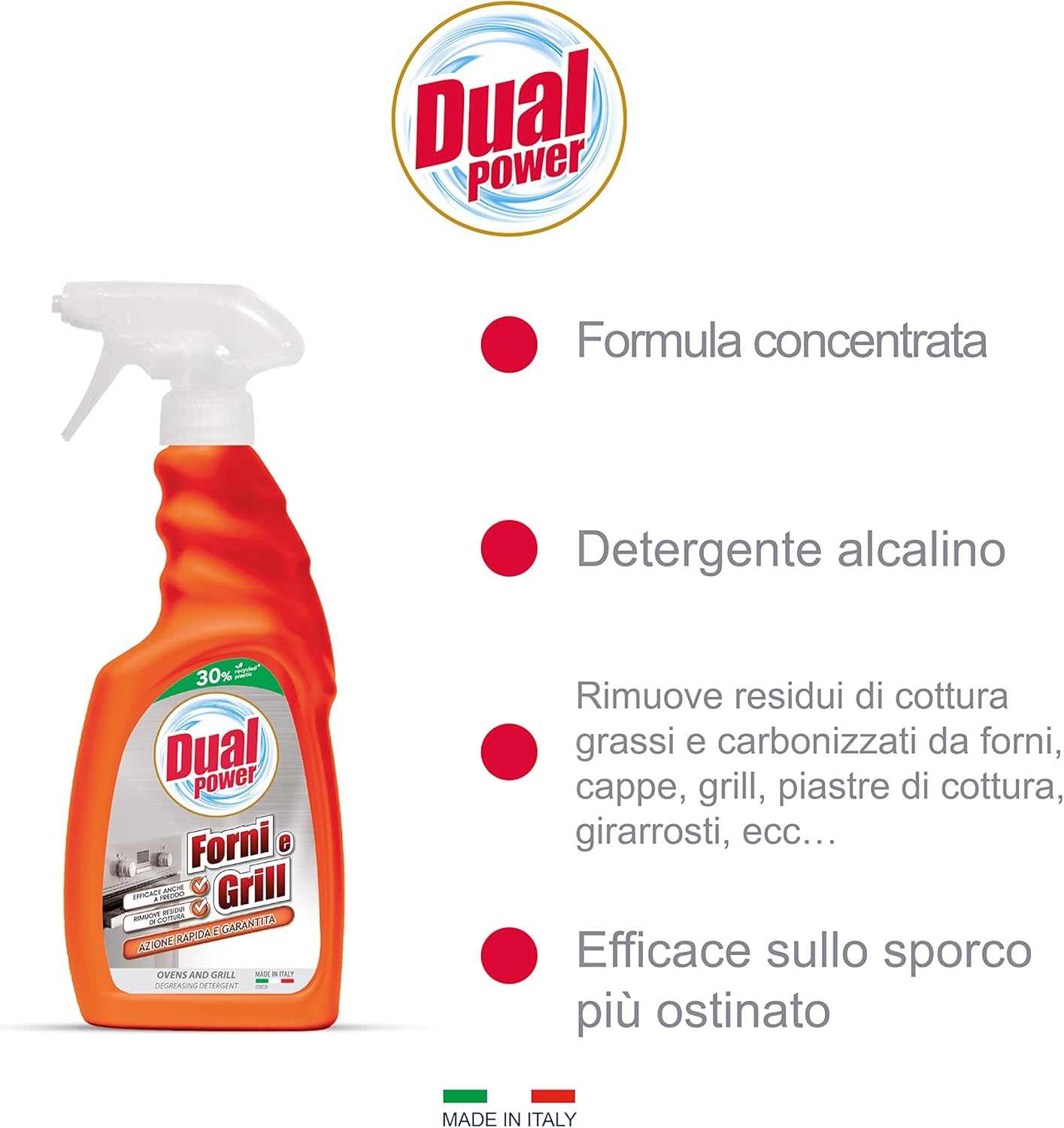 Dual Power Forno & Grill Spray 500ml – Sgrassatore Alcalino Concentrato per Grasso Bruciato e Residui Carbonizzati – Azione Professionale
