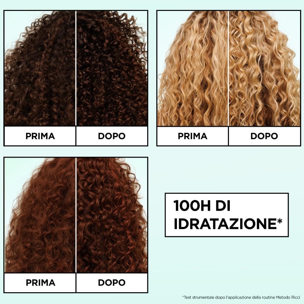 FRUCTIS Metodo Ricci Shampoo Idratante 225ml – Formula Senza Solfati e Siliconi – Soluzione Anti-Crespo Curly Girl Approved fino a 4 Giorni