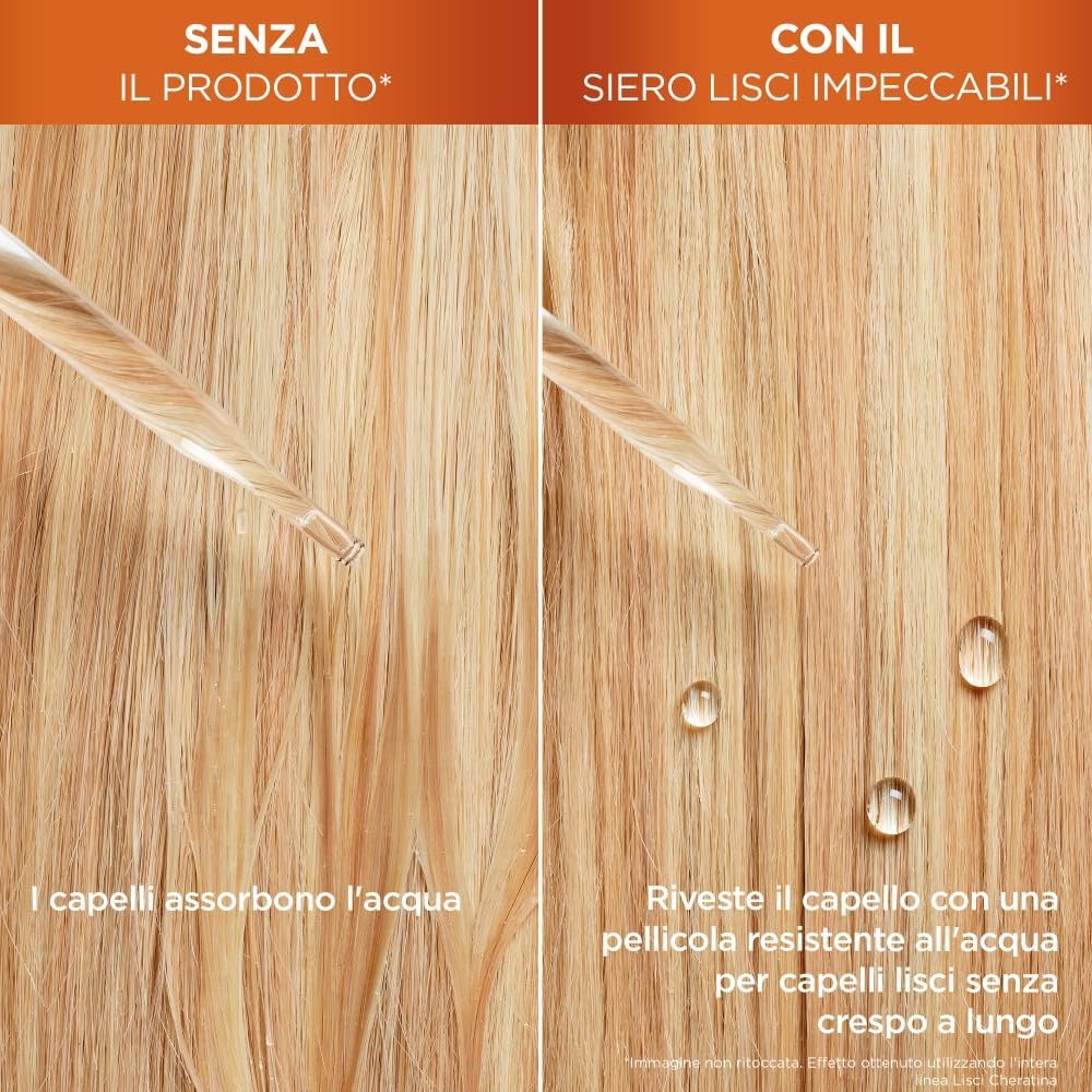Garnier Fructis Siero Termoattivato Lisci Impeccabili 50ml – Termoprotettore 230°C con Tecnologia Alpha Silane – Effetto Liscio 10 Giorni