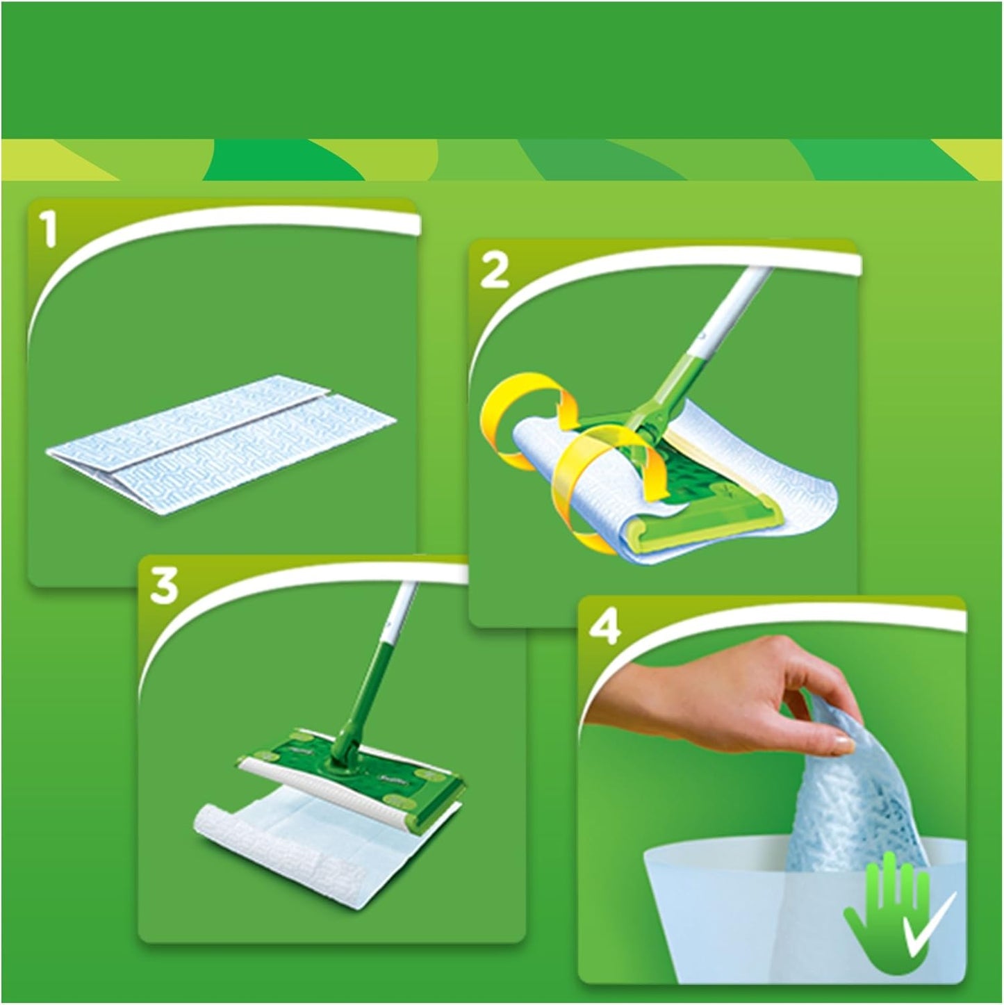 Swiffer Wet Panni Umidi Lavapavimenti Citrus Fresh – Ricarica 24 Pezzi Azione Cattura Sporco Profumata